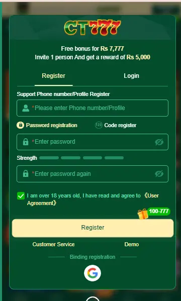 ct777 register